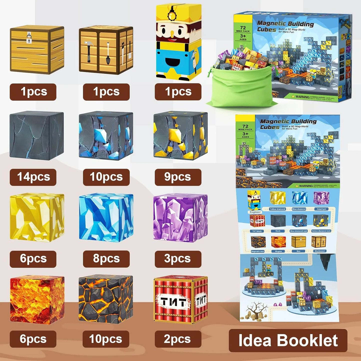 Magnetic Building Blocks Mine World Magnet