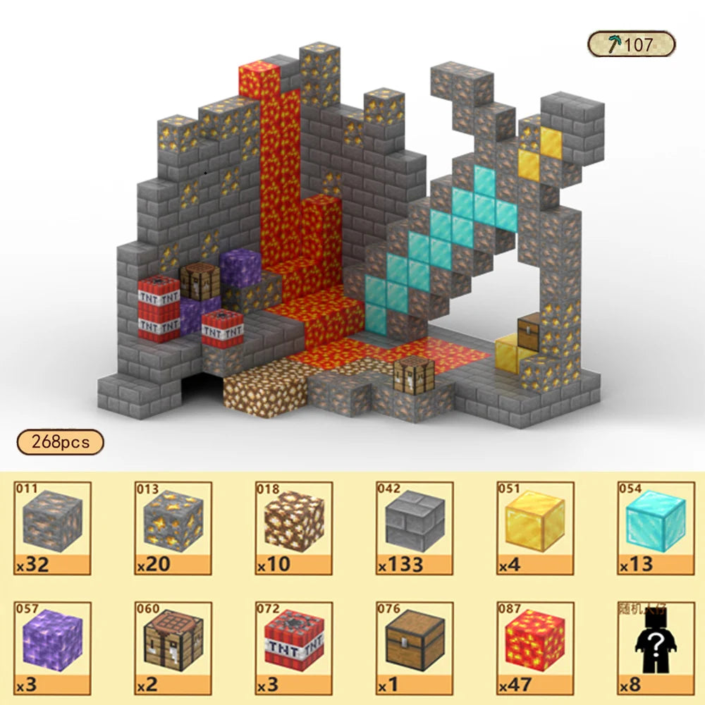 Magnetic Building Blocks Mine World Magnet