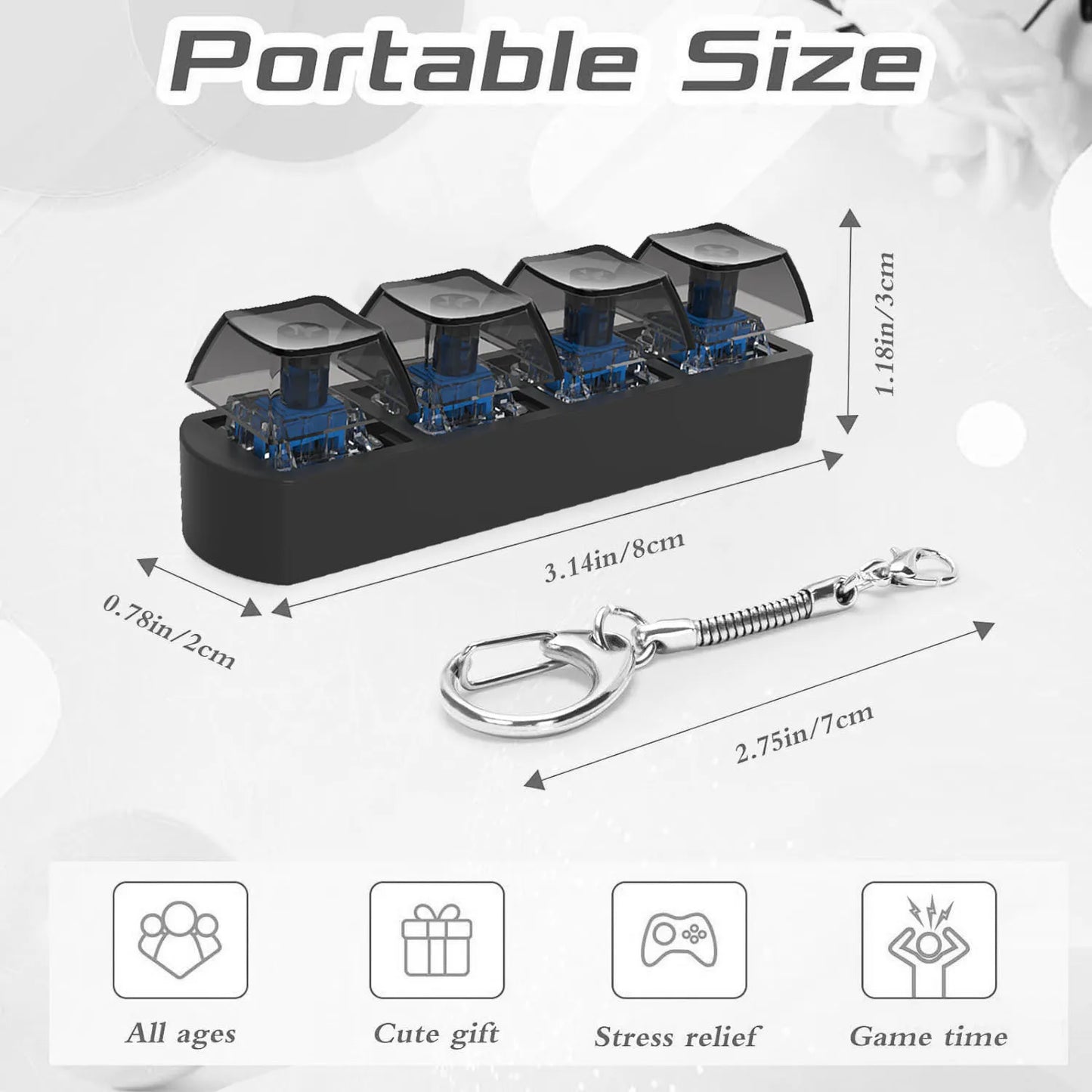 4Keys Finger Button Anti-Stress Toys Mechanical Keyboard Keycaps