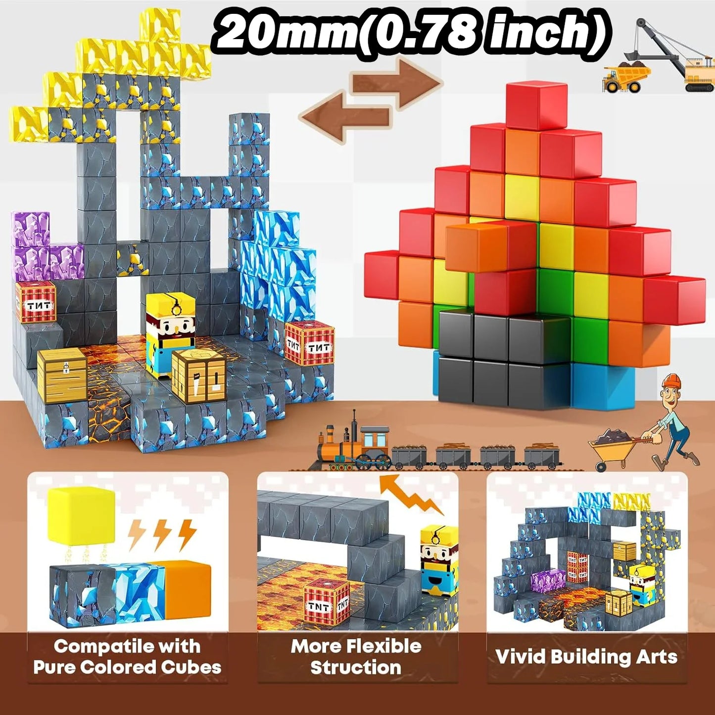 Magnetic Building Blocks Mine World Magnet