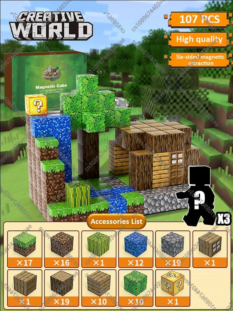 Magnetic Building Blocks Mine World Magnet