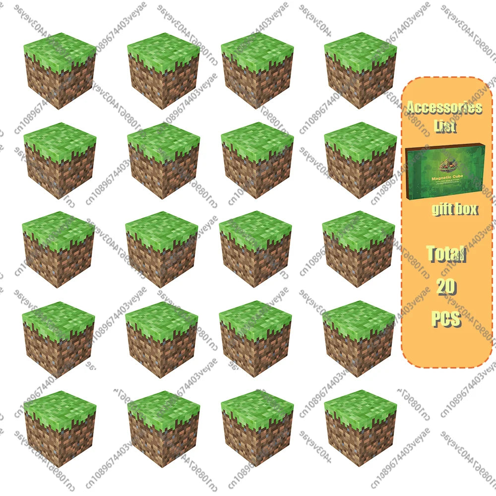 Magnetic Building Blocks Mine World Magnet